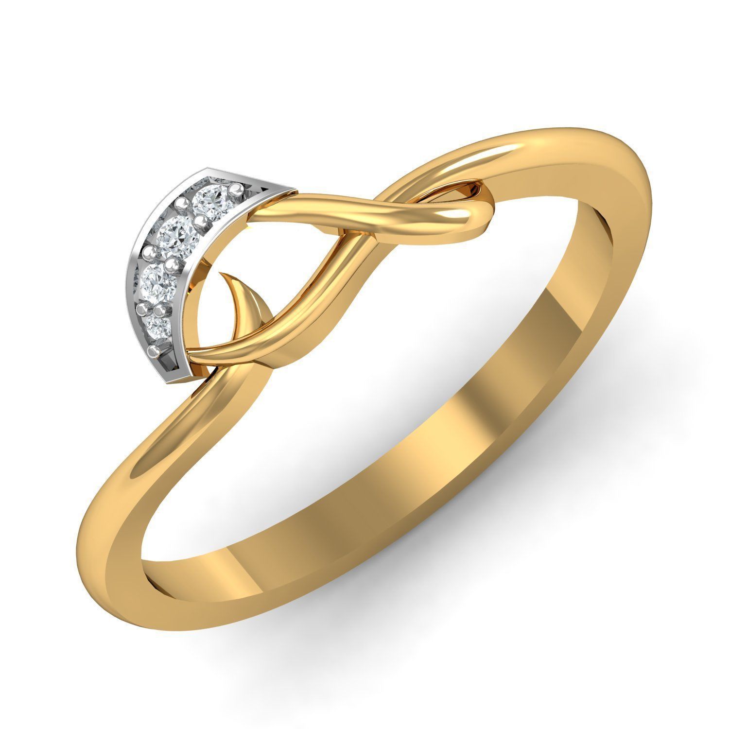 jwellary 3d model elegant diamond ring gold 3D model_29