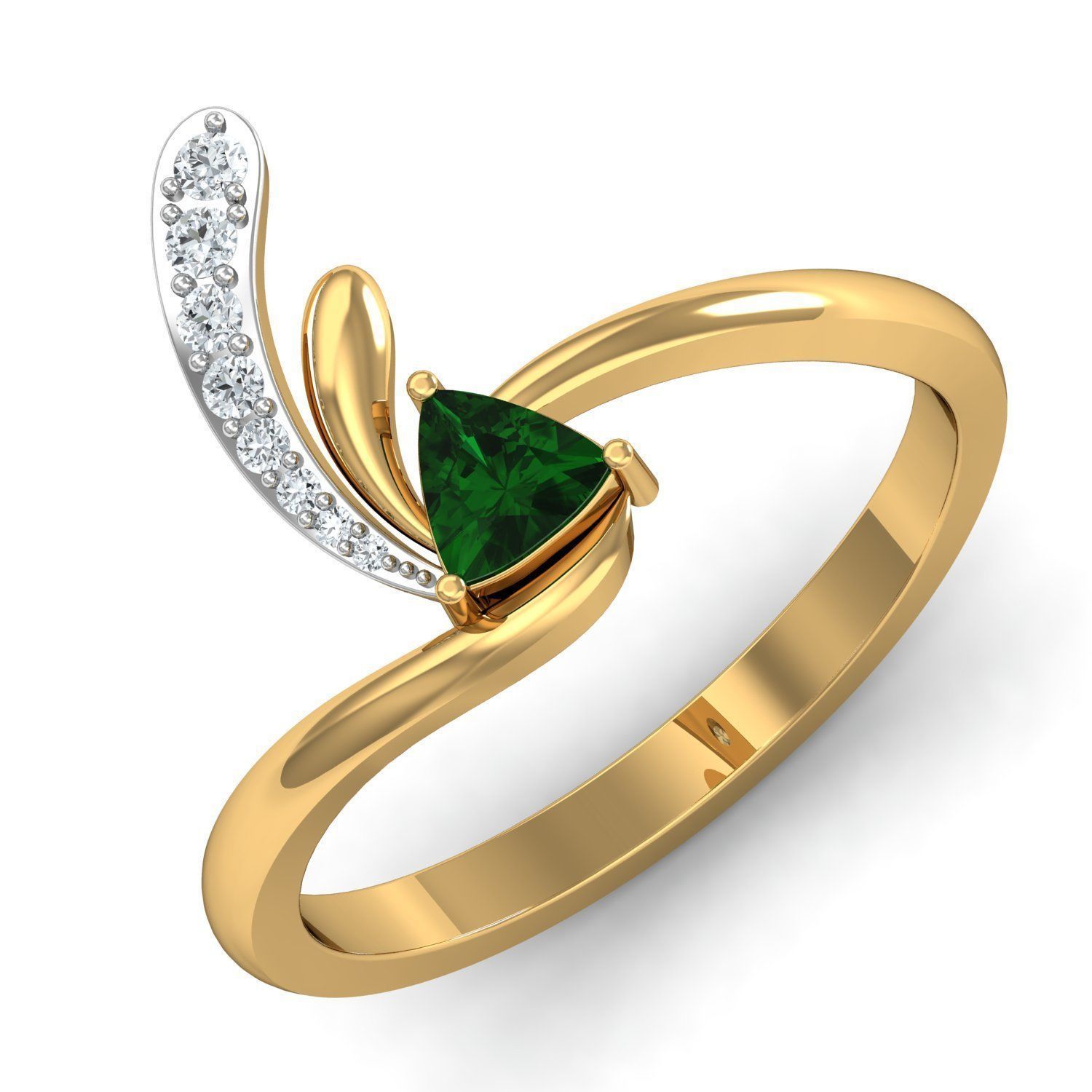 jwellary 3d model elegant diamond ring gold 3D model_3