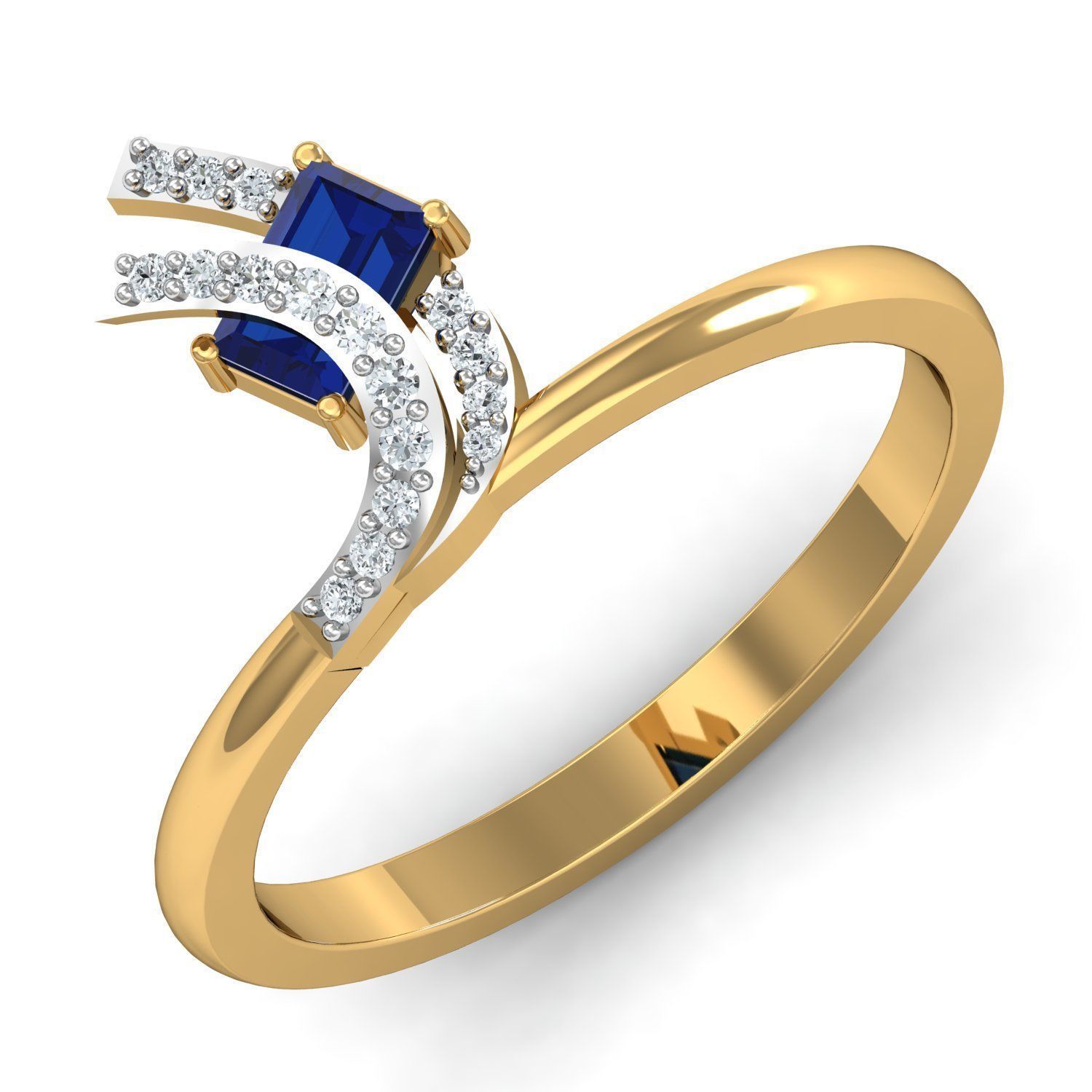 jwellary 3d model elegant diamond ring gold 3D model_54