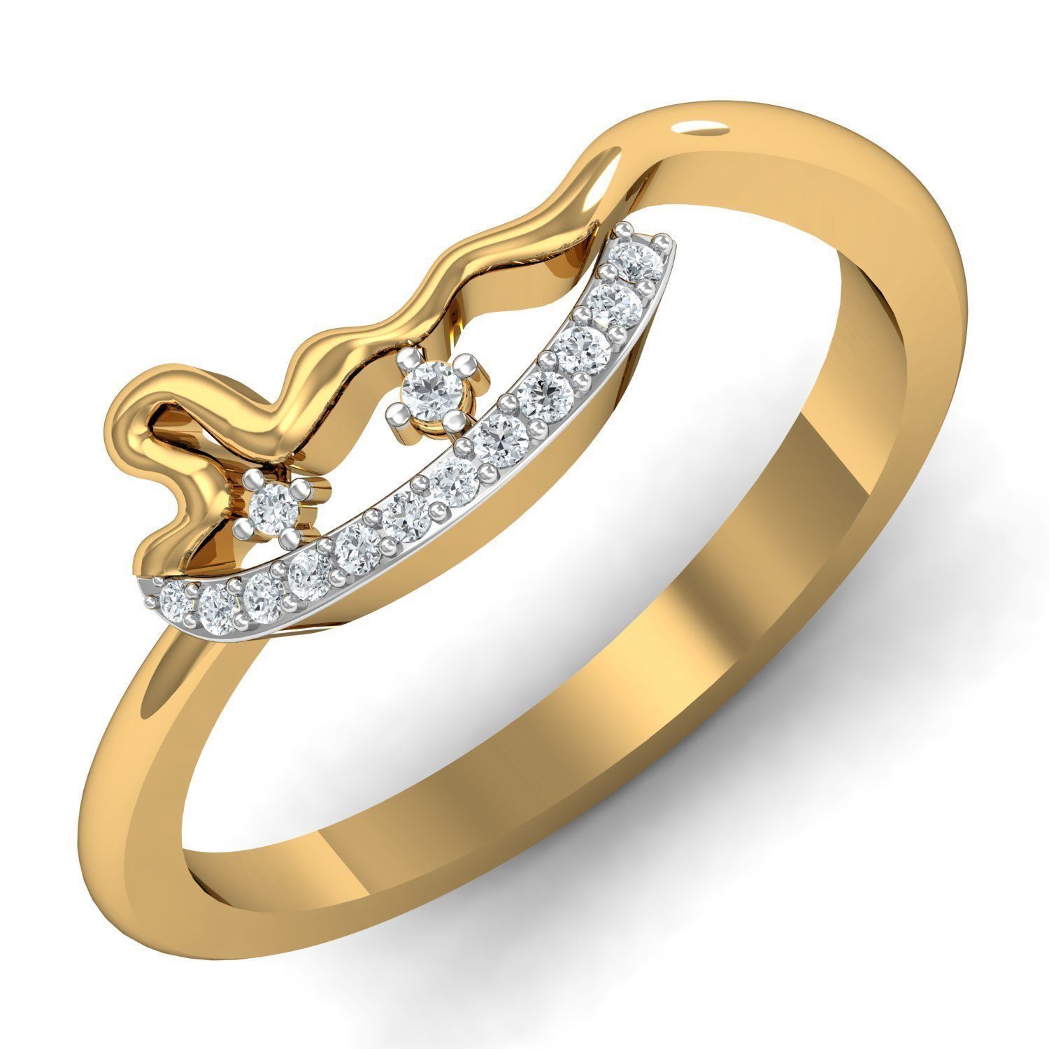jwellary 3d model elegant diamond ring gold 3D model_38
