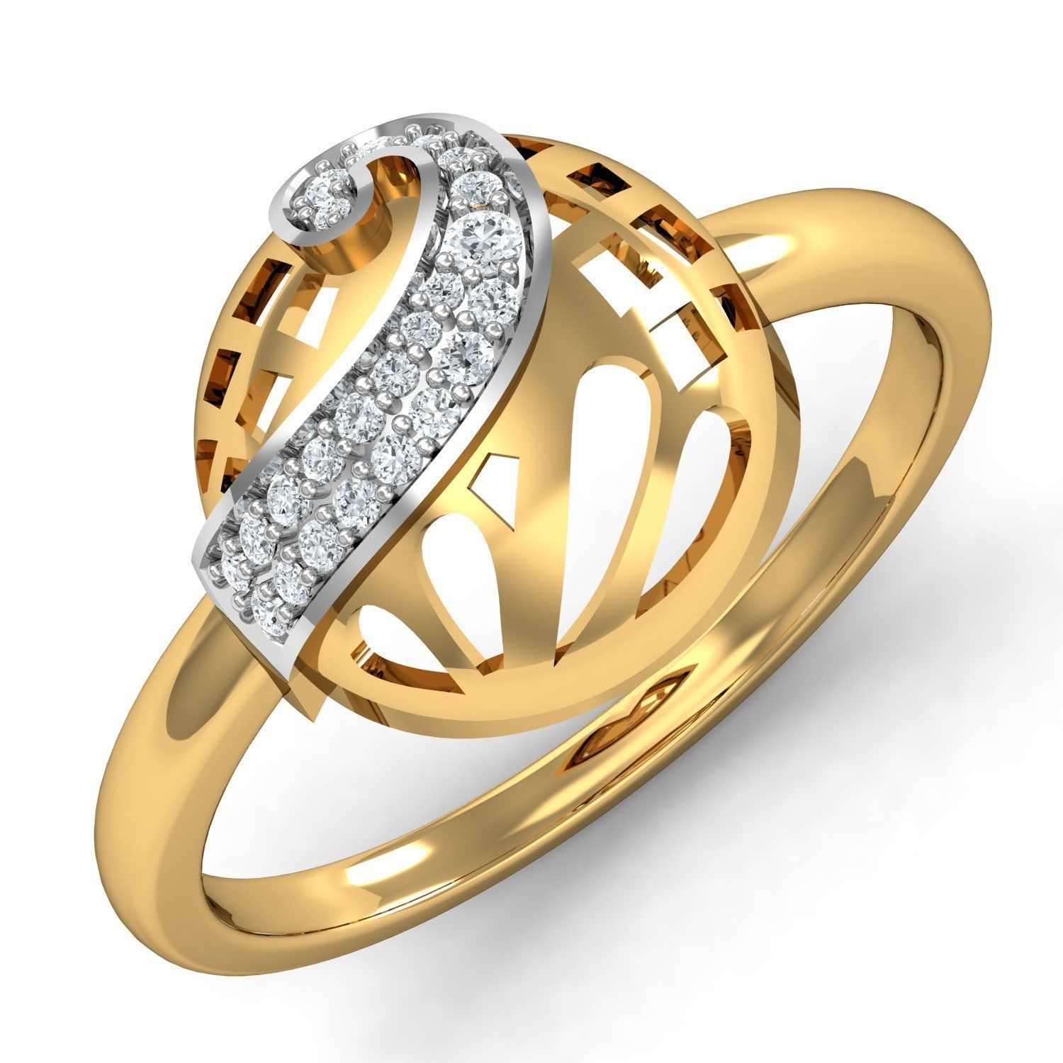 jwellary 3d model elegant diamond ring gold 3D model_23