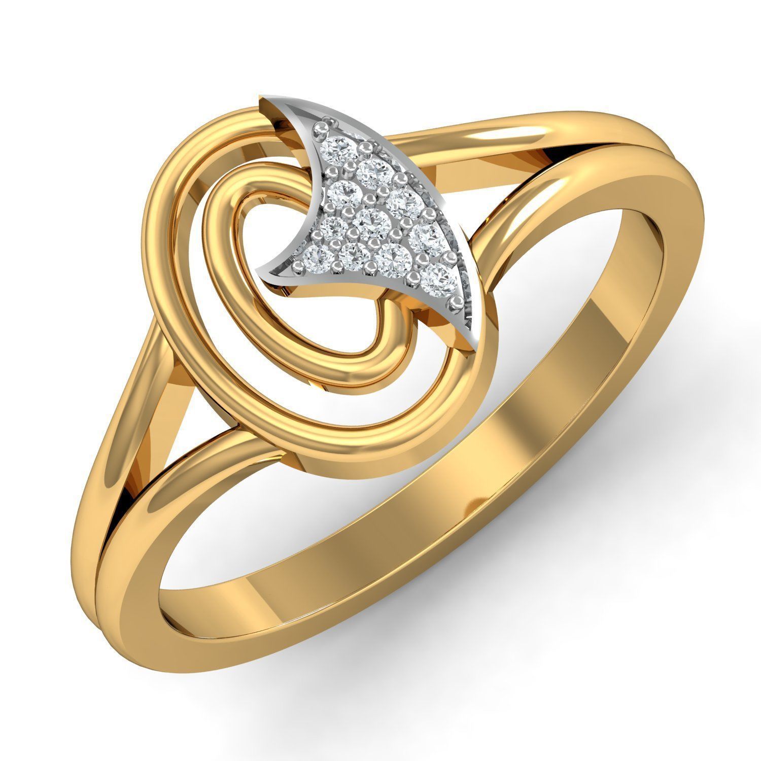 jwellary 3d model elegant diamond ring gold 3D model_32