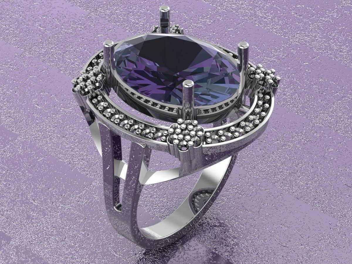 engagement ring 3D print model_3