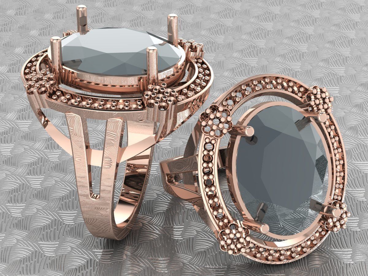 engagement ring 3D print model_4