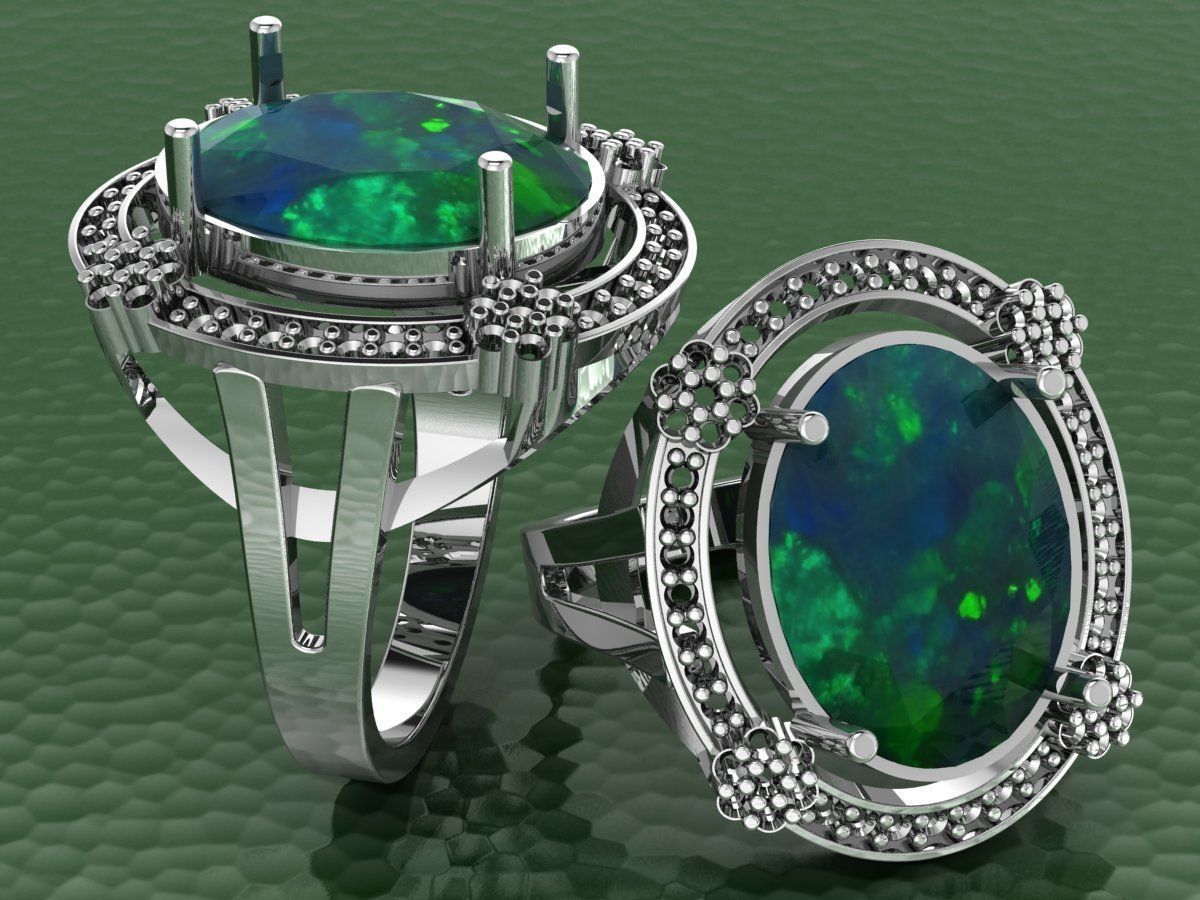 engagement ring 3D print model_2
