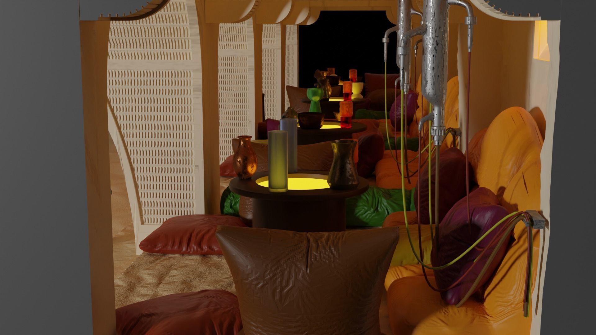 Jabbas Throne Room - Hangout area - Complete set 1-6 scale 3D Model Collection_5