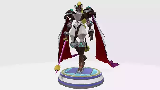 Leopardmon X statue of woman holding sword