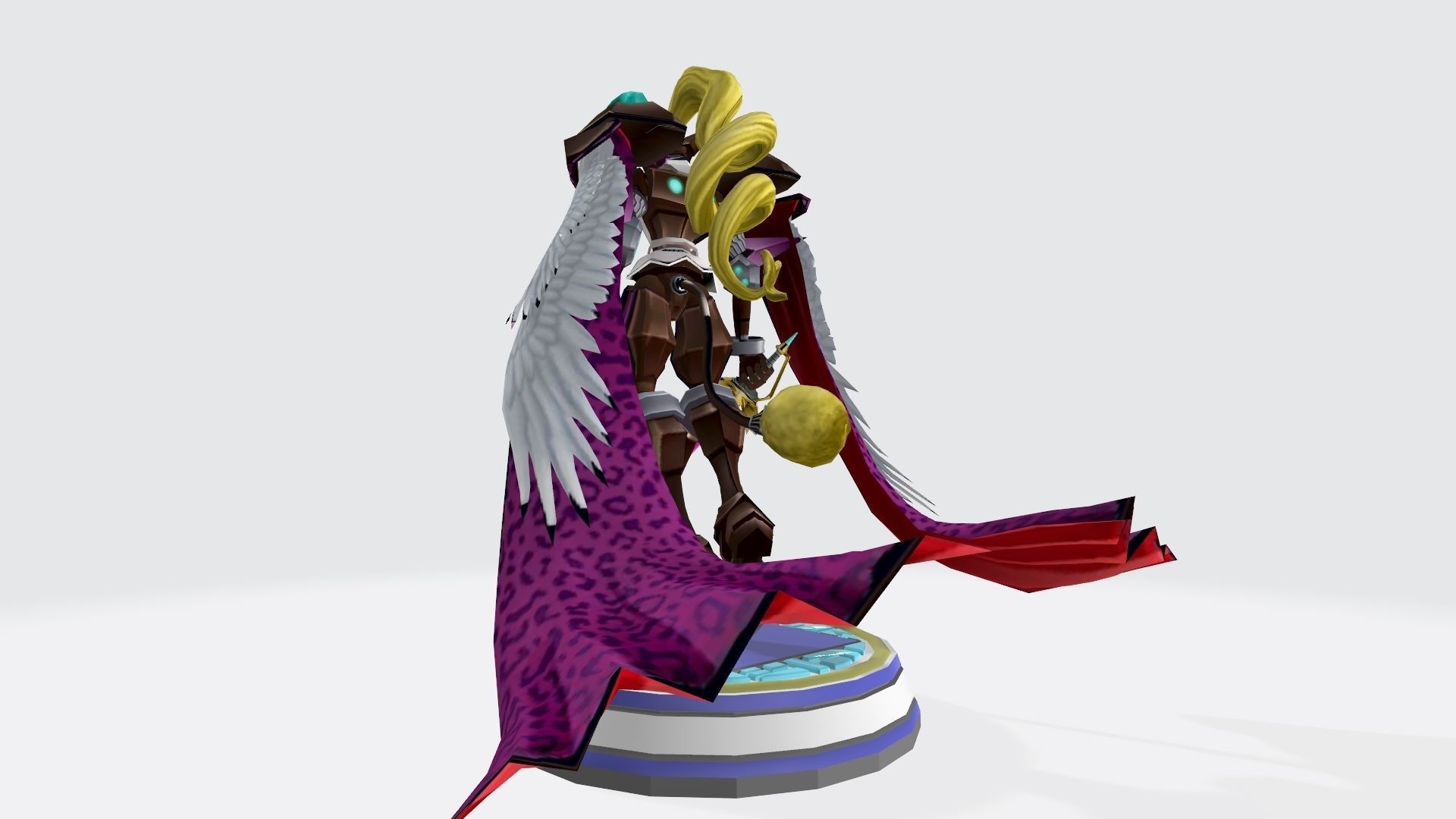 Leopardmon X statue of woman holding sword 3D print model_2