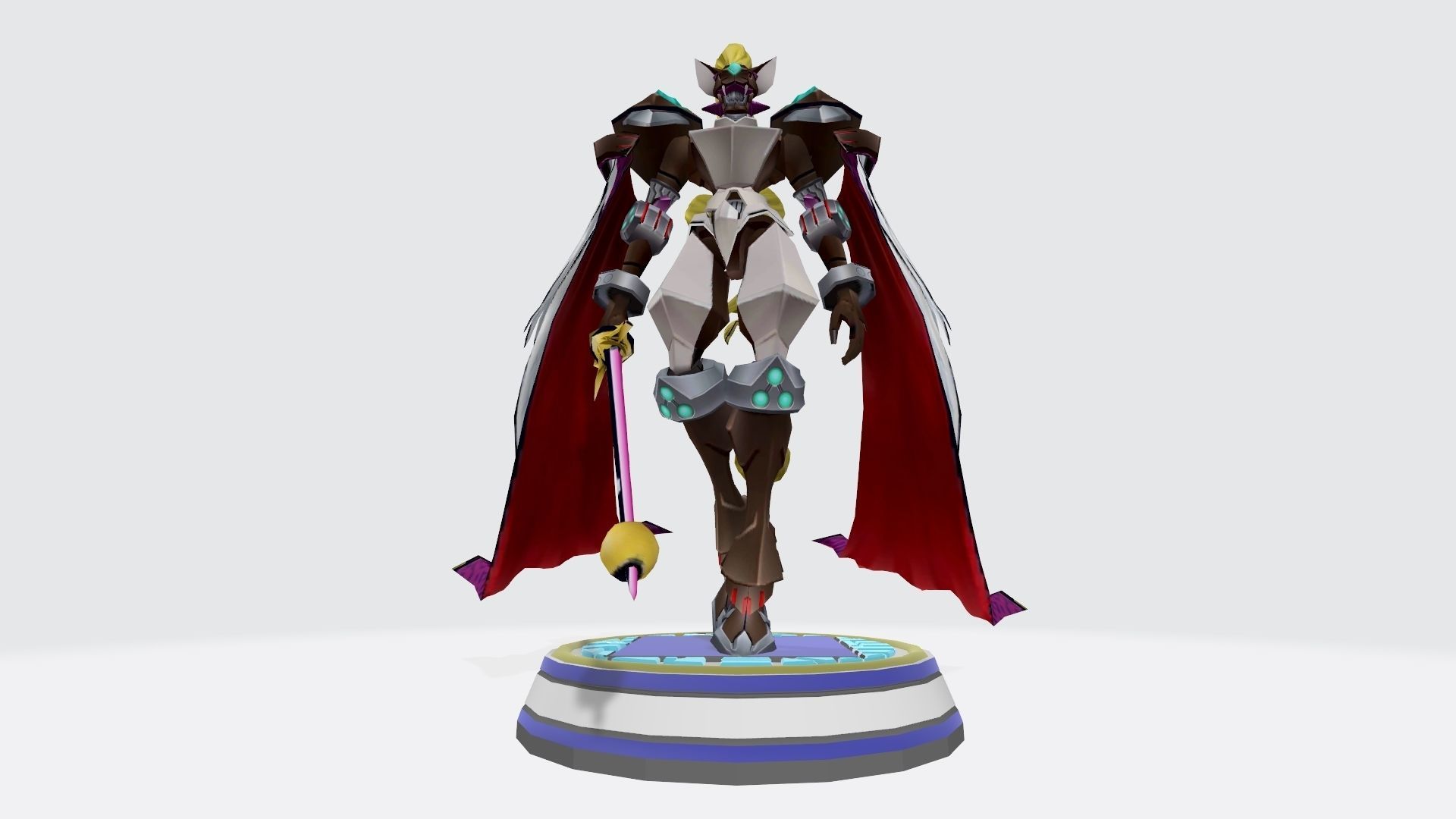 Leopardmon X statue of woman holding sword 3D print model_5