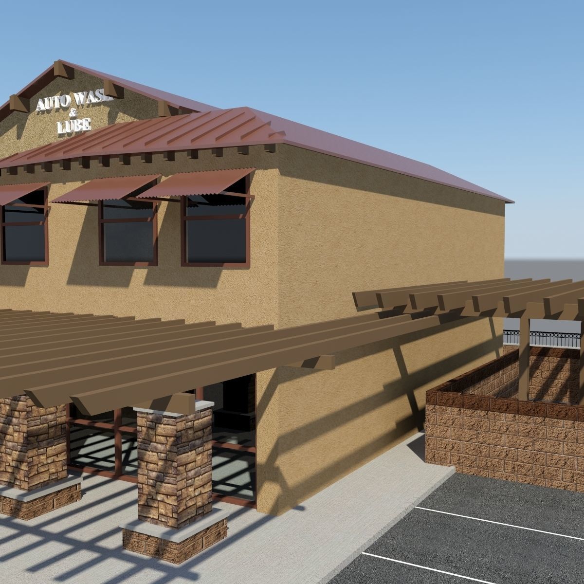 Car Wash and Lube 3D model_5