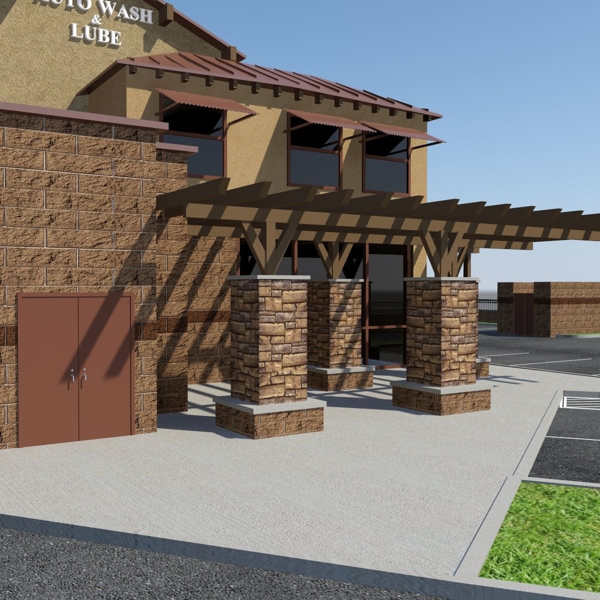 Car Wash and Lube 3D model_3