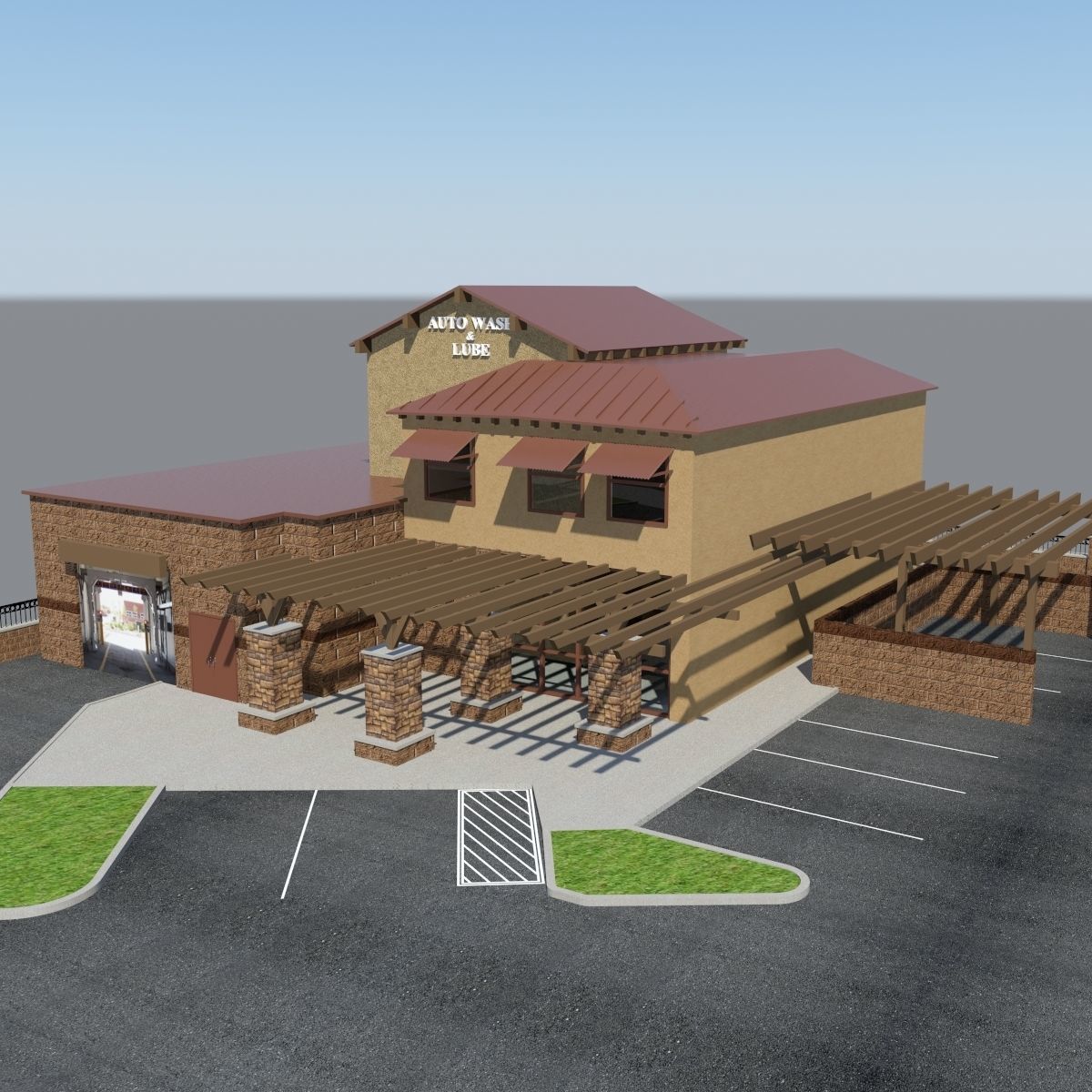 Car Wash and Lube 3D model_6