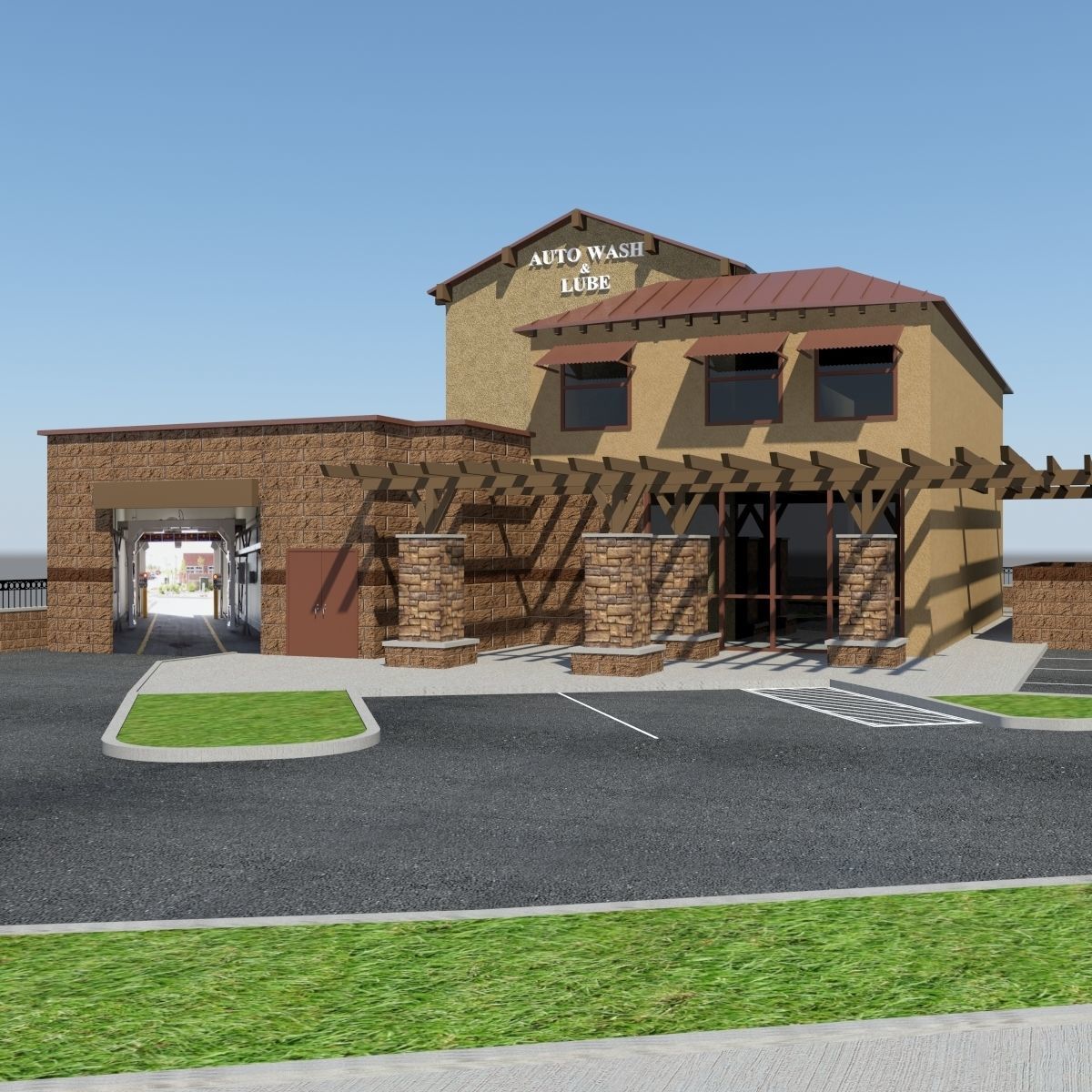 Car Wash and Lube 3D model_2