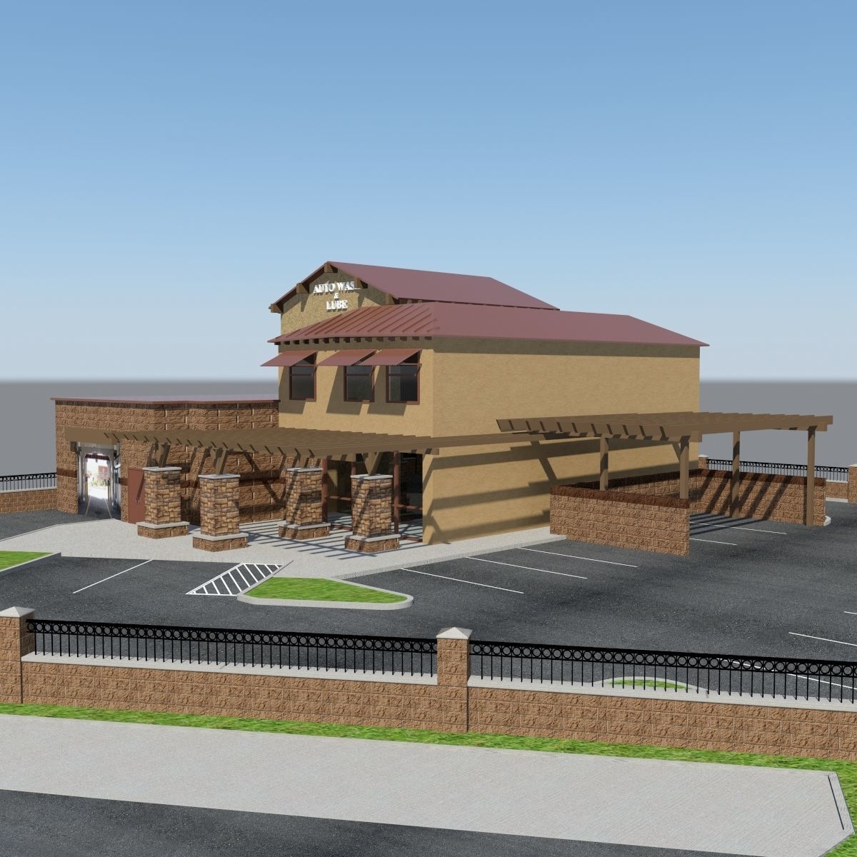 Car Wash and Lube 3D model_1