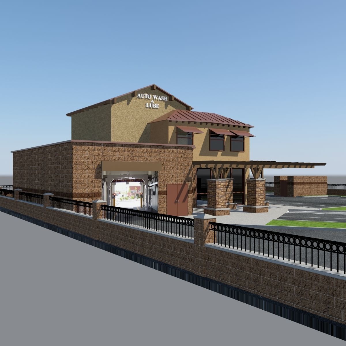 Car Wash and Lube 3D model_4