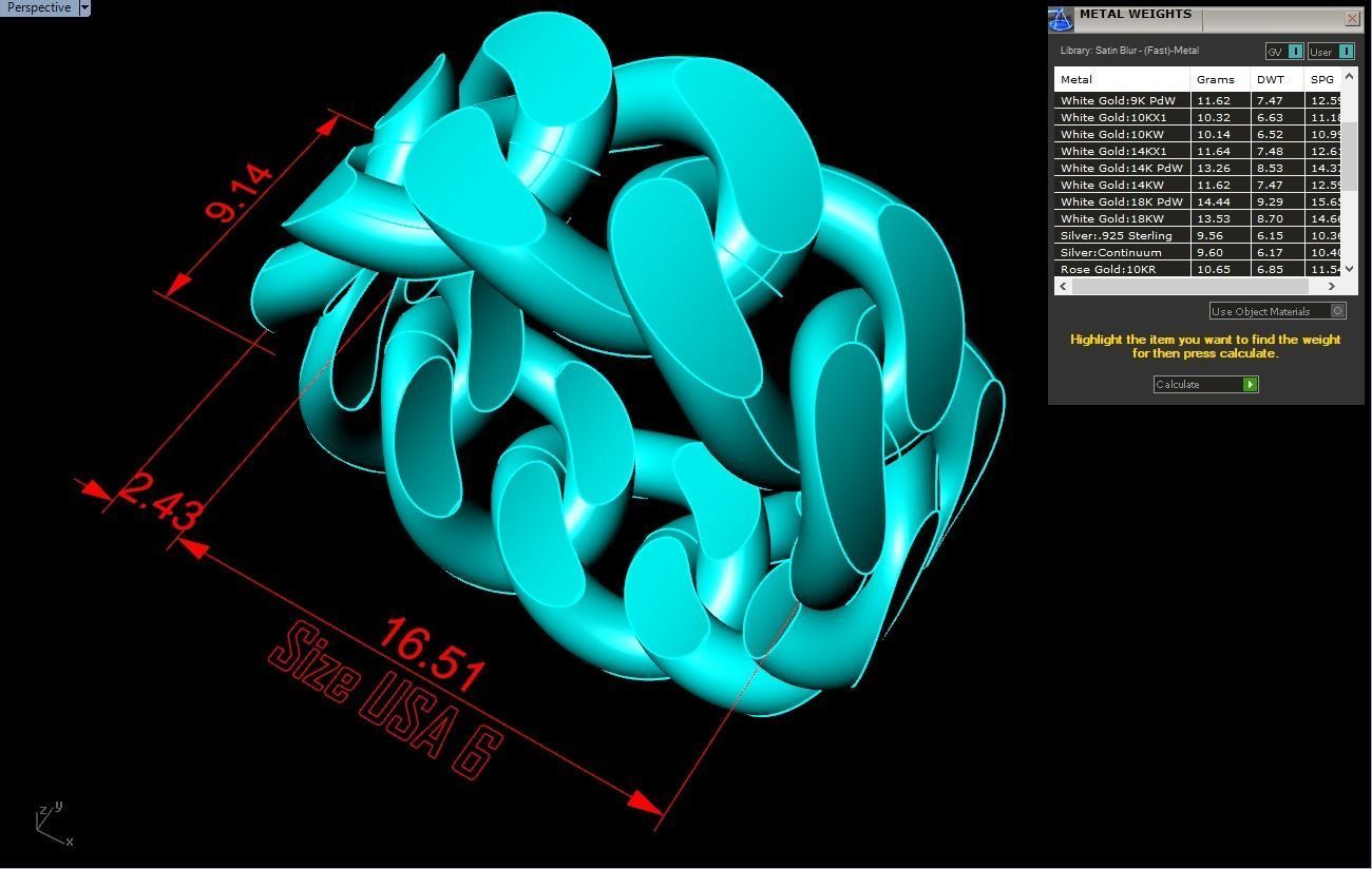 Chain ring - Miami Cuban ring - Link ring - Size 6 3D print model_6