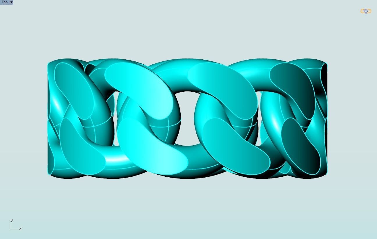 Chain ring - Miami Cuban ring - Link ring - Size 6 3D print model_13
