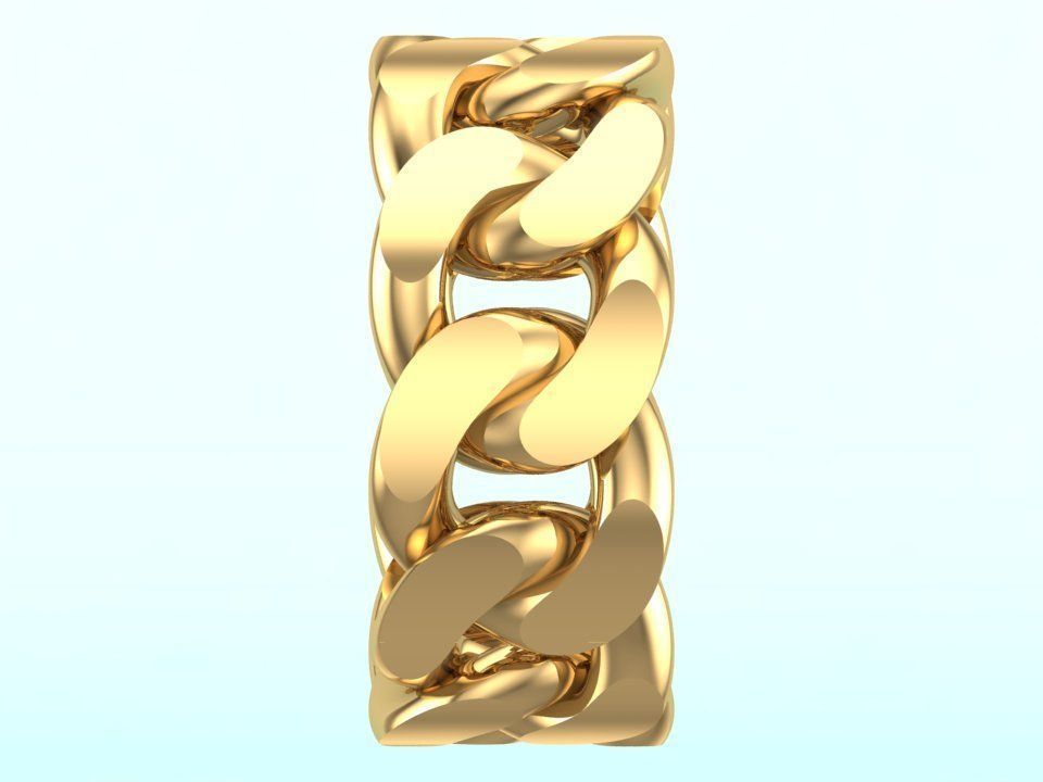 Chain ring - Miami Cuban ring - Link ring - Size 6 3D print model_11