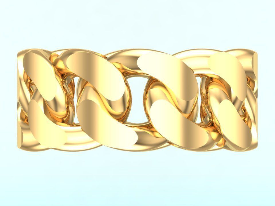 Chain ring - Miami Cuban ring - Link ring - Size 6 3D print model_9