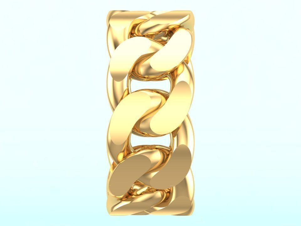 Chain ring - Miami Cuban ring - Link ring - Size 6 3D print model_10