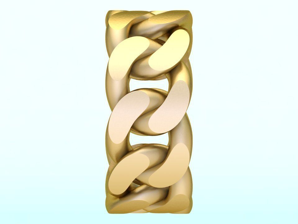 Chain ring - Miami Cuban ring - Link ring - Size 6 3D print model_4