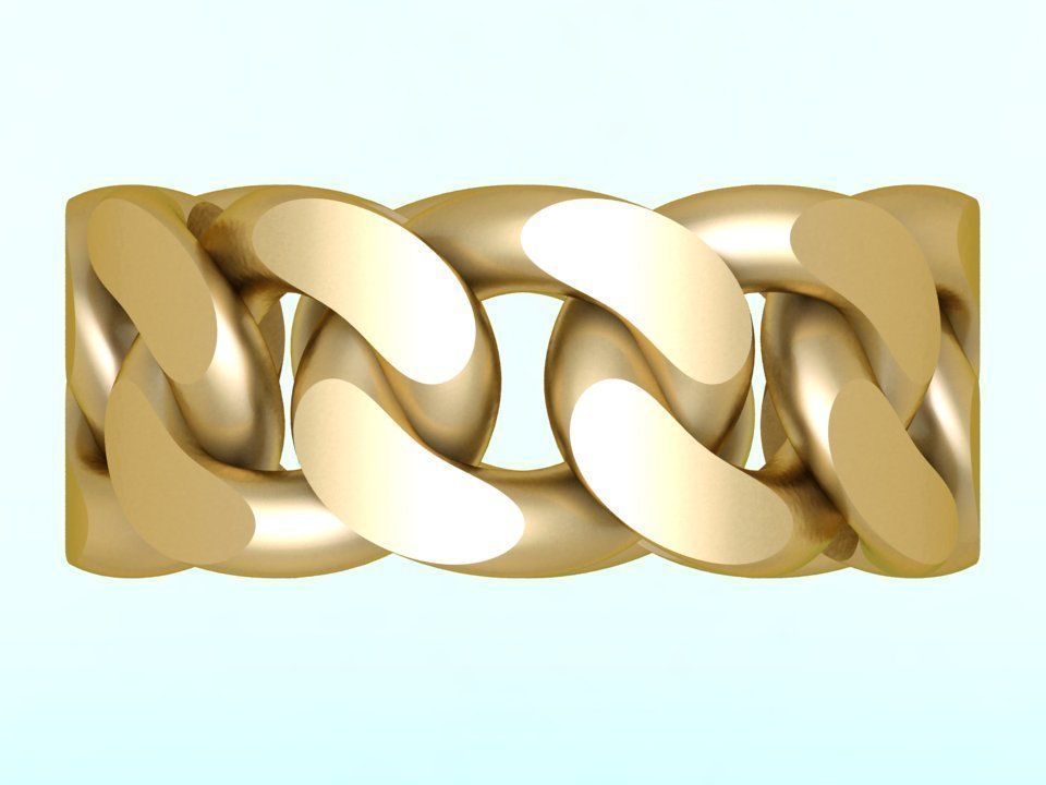 Chain ring - Miami Cuban ring - Link ring - Size 6 3D print model_3