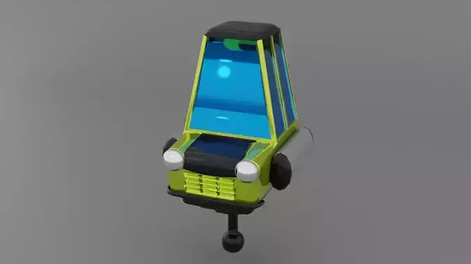 future green car Low-poly 3D model future green car Low-poly 3D model