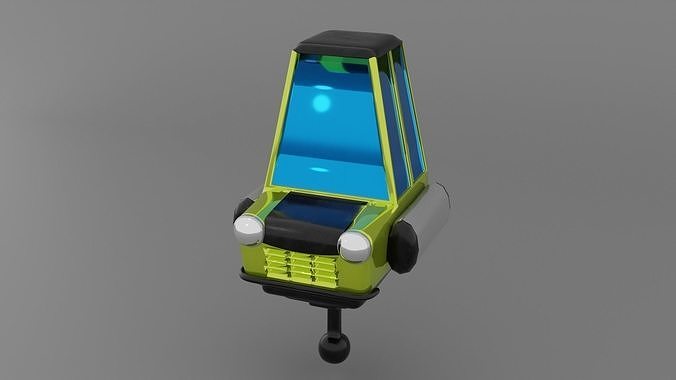 future green car Low-poly 3D model
