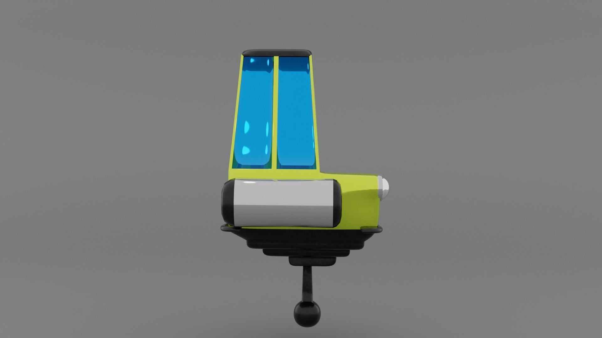 future green car Low-poly 3D model_3