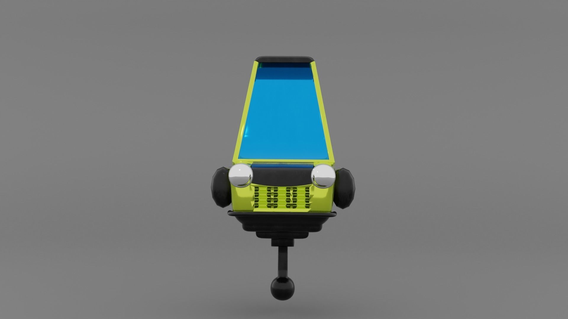 future green car Low-poly 3D model_2