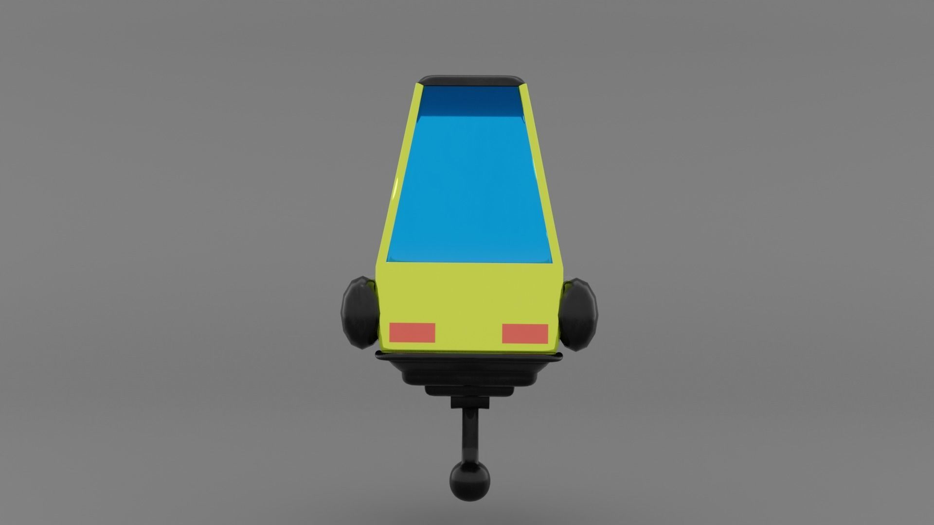 future green car Low-poly 3D model_1