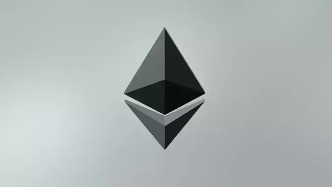 Ethereum Cryptocurrency Logo Low-Poly 3D Model  3D model