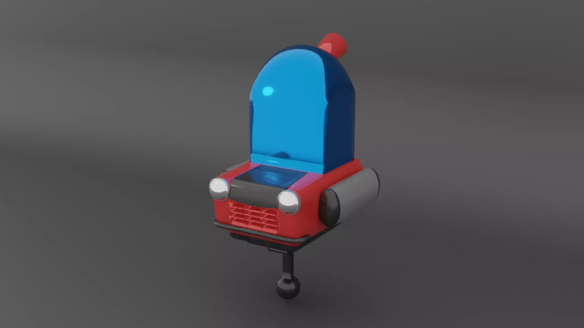 red car from the future Low-poly 3D model_0