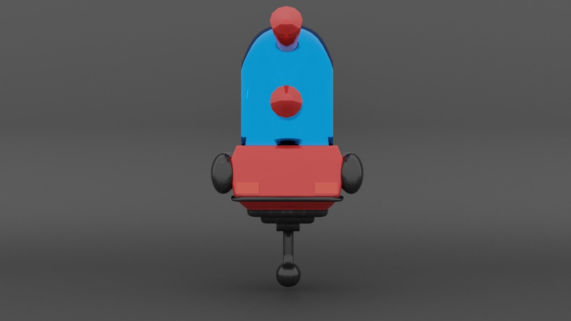 red car from the future Low-poly 3D model_1