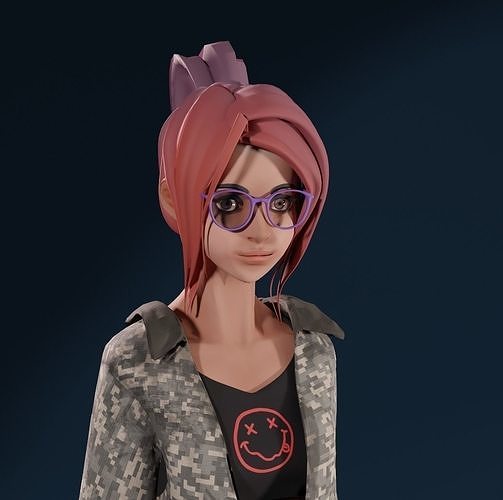 Veronica Stylized Digital Actor 3D model Low-poly 3D model