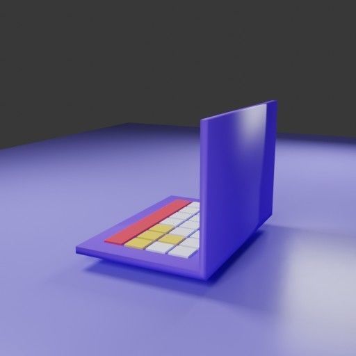 Simple Laptop 3D Model 3D model_3