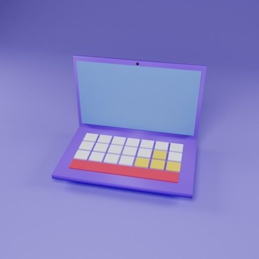 Simple Laptop 3D Model 3D model_2