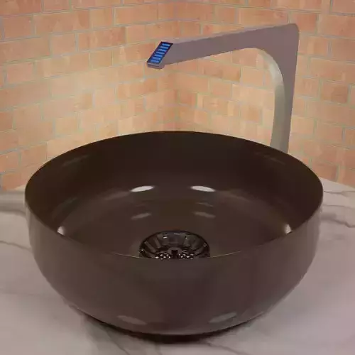 Sink with a tap modern wash basin LOW POLY 