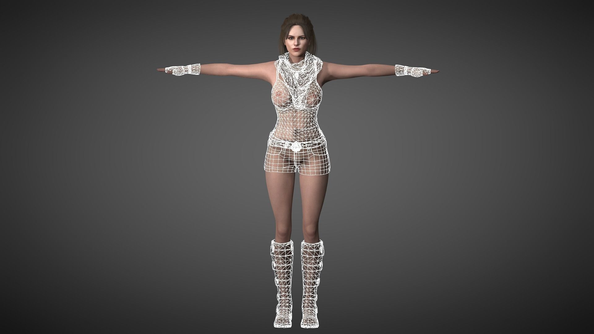 AAA Realistic Female Character 19 Low-poly 3D model_11