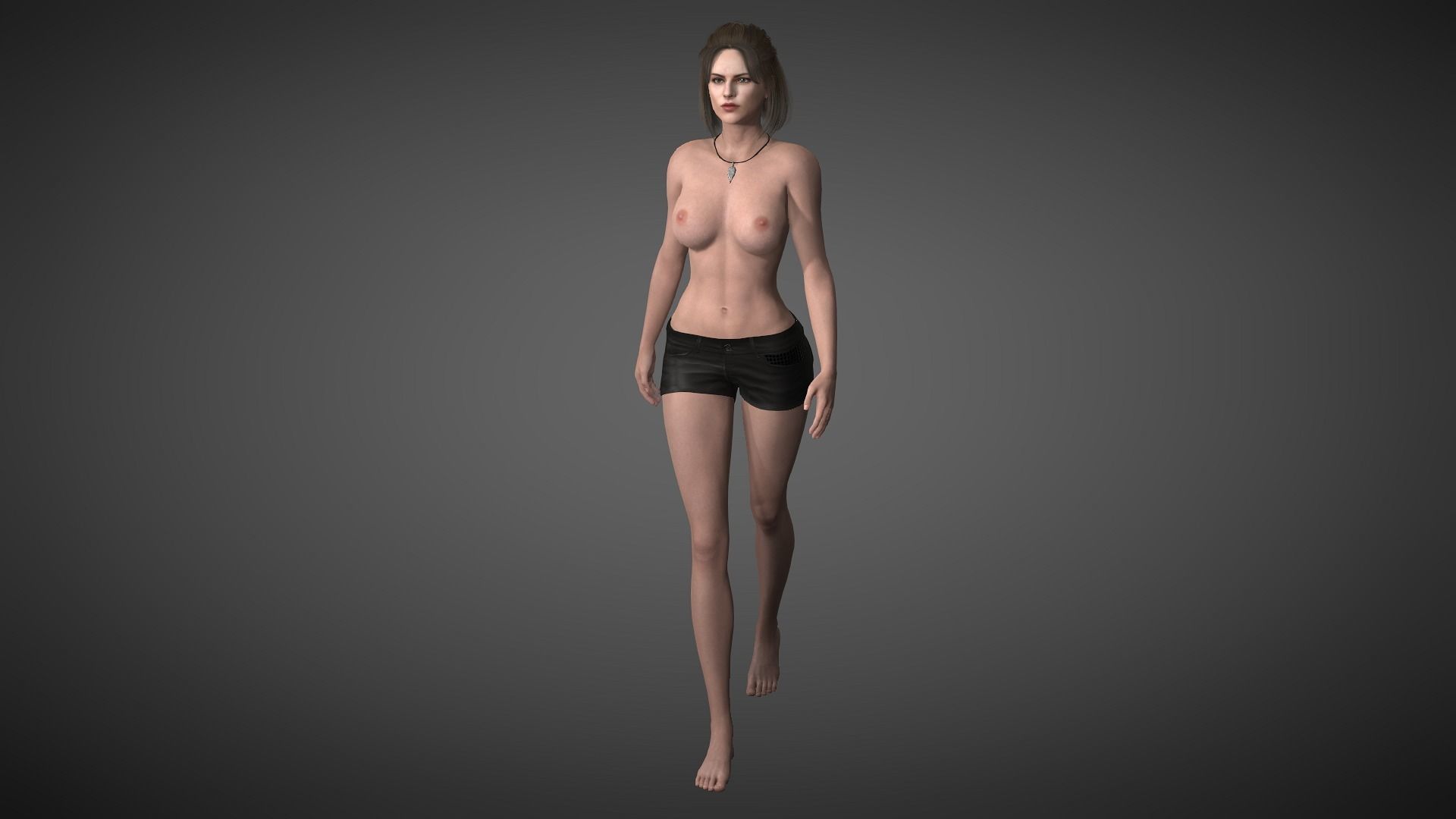 AAA Realistic Female Character 19 Low-poly 3D model_6