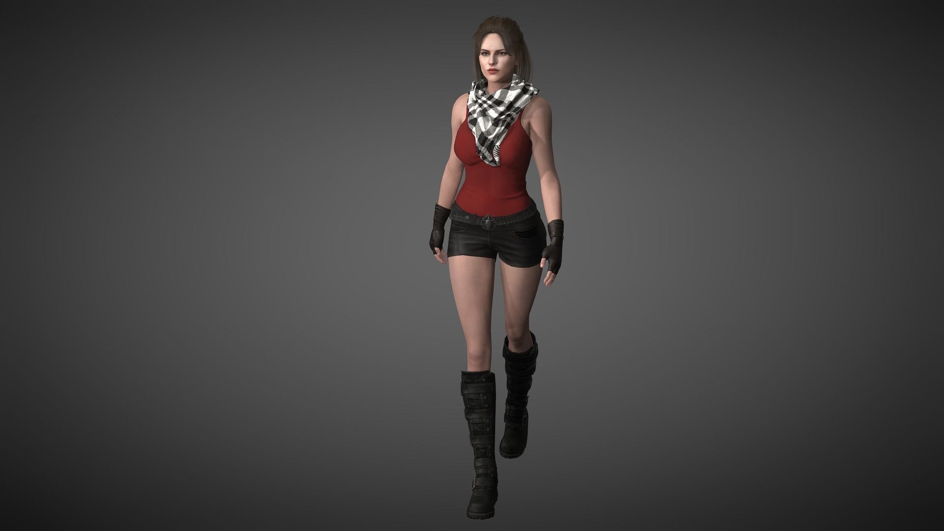 AAA Realistic Female Character 19 Low-poly 3D model_2