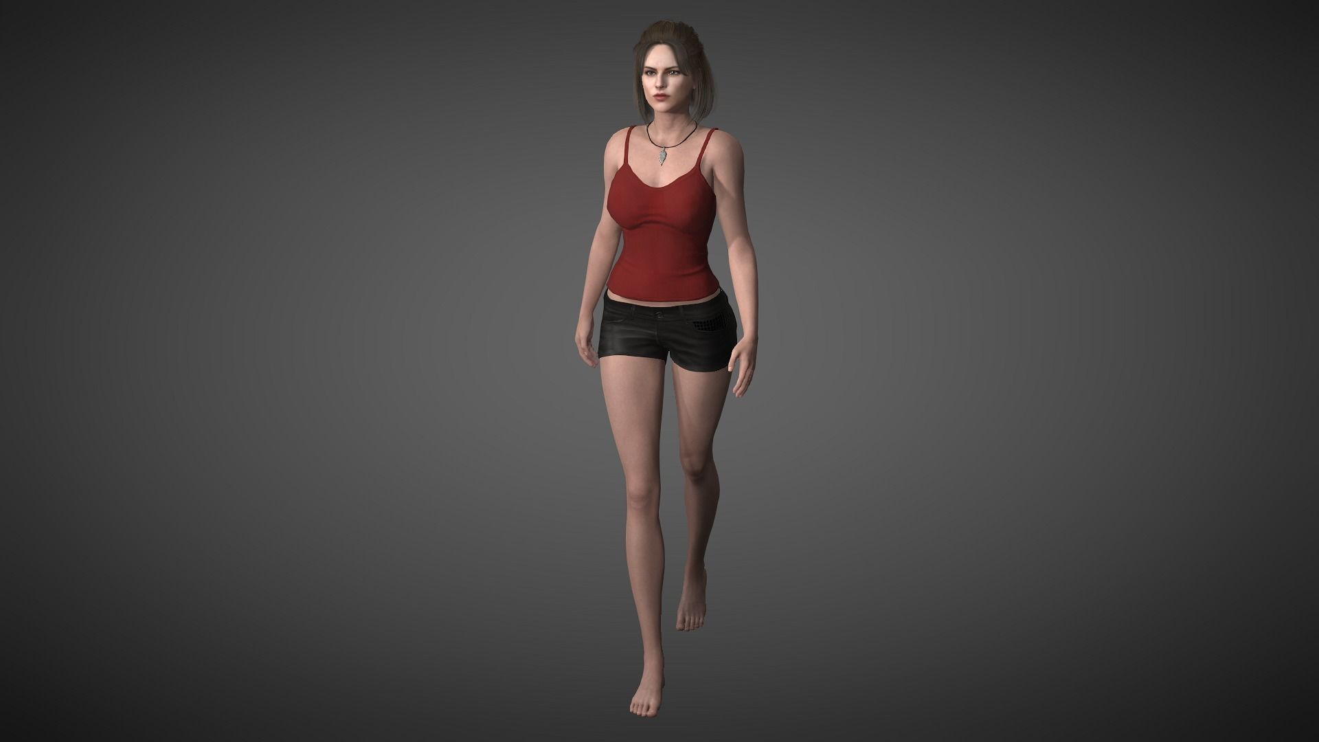 AAA Realistic Female Character 19 Low-poly 3D model_5