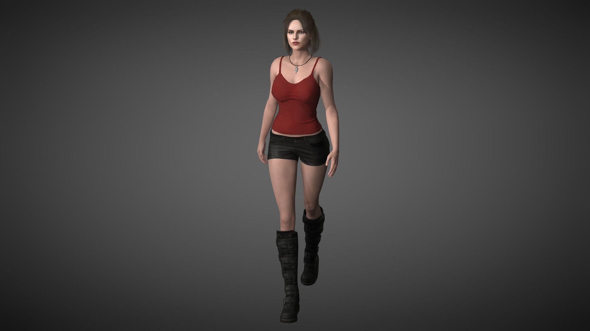 AAA Realistic Female Character 19 Low-poly 3D model_4