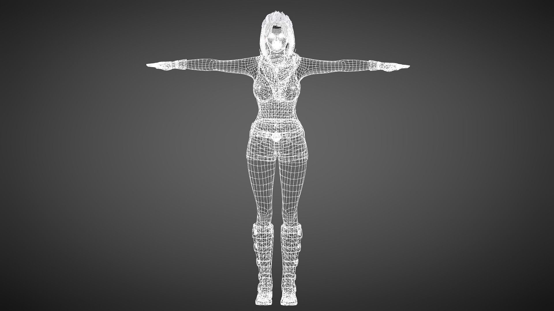 AAA Realistic Female Character 19 Low-poly 3D model_13