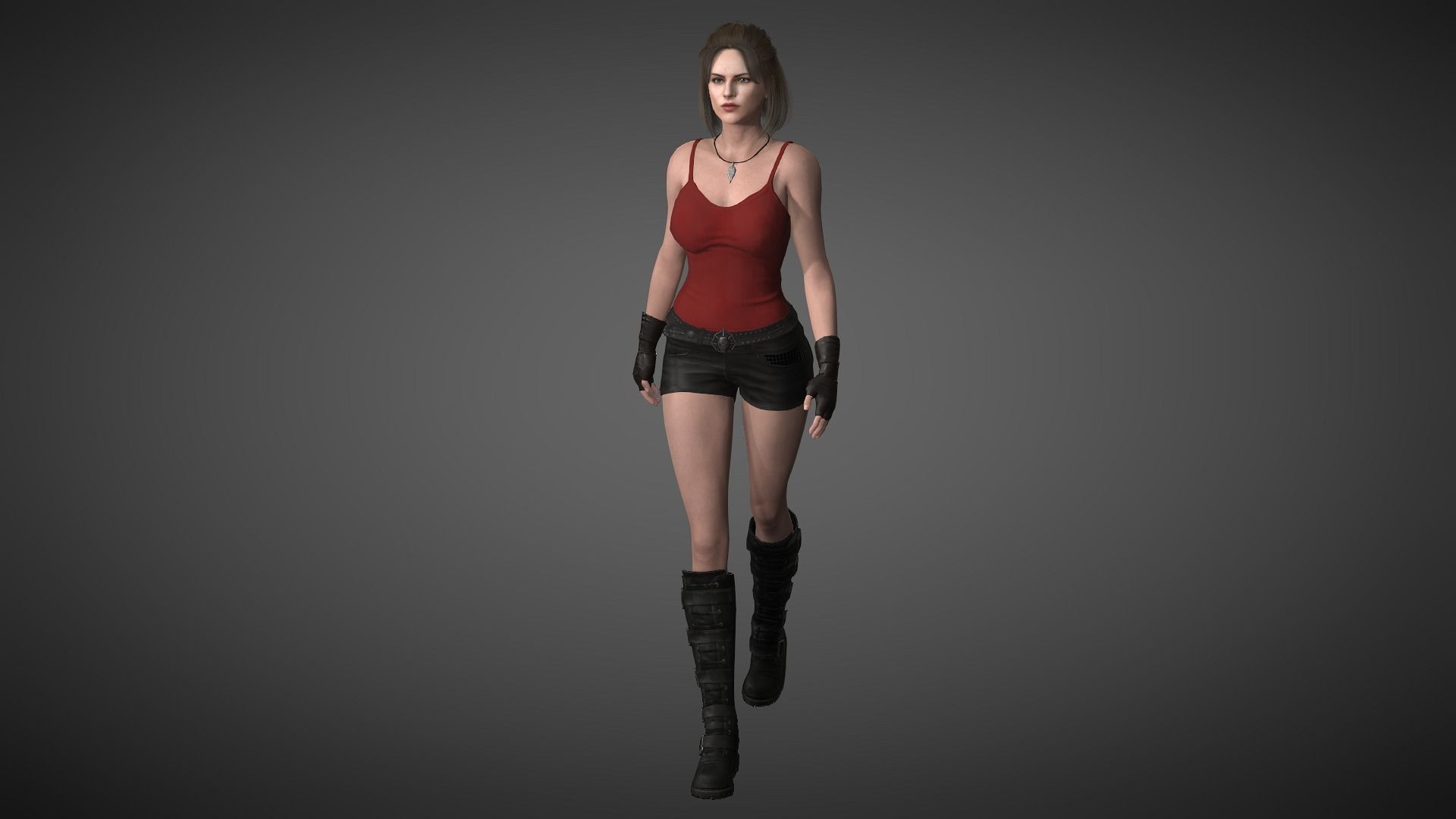 AAA Realistic Female Character 19 Low-poly 3D model_3