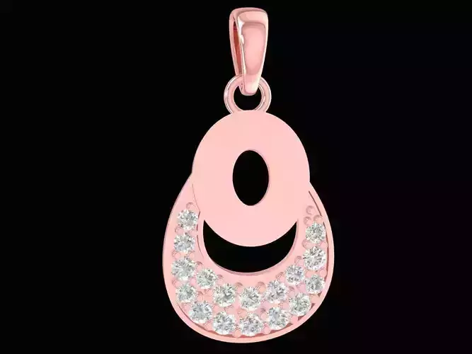 Elegant Gemstone Teardrop Pendant Jewelry 3D Model 2409
