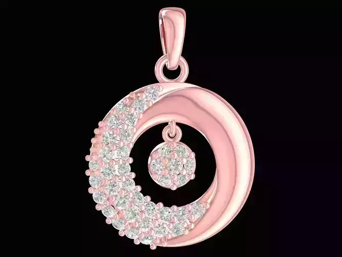 Modern Circle Pendant Jewelry 3D Model 2412