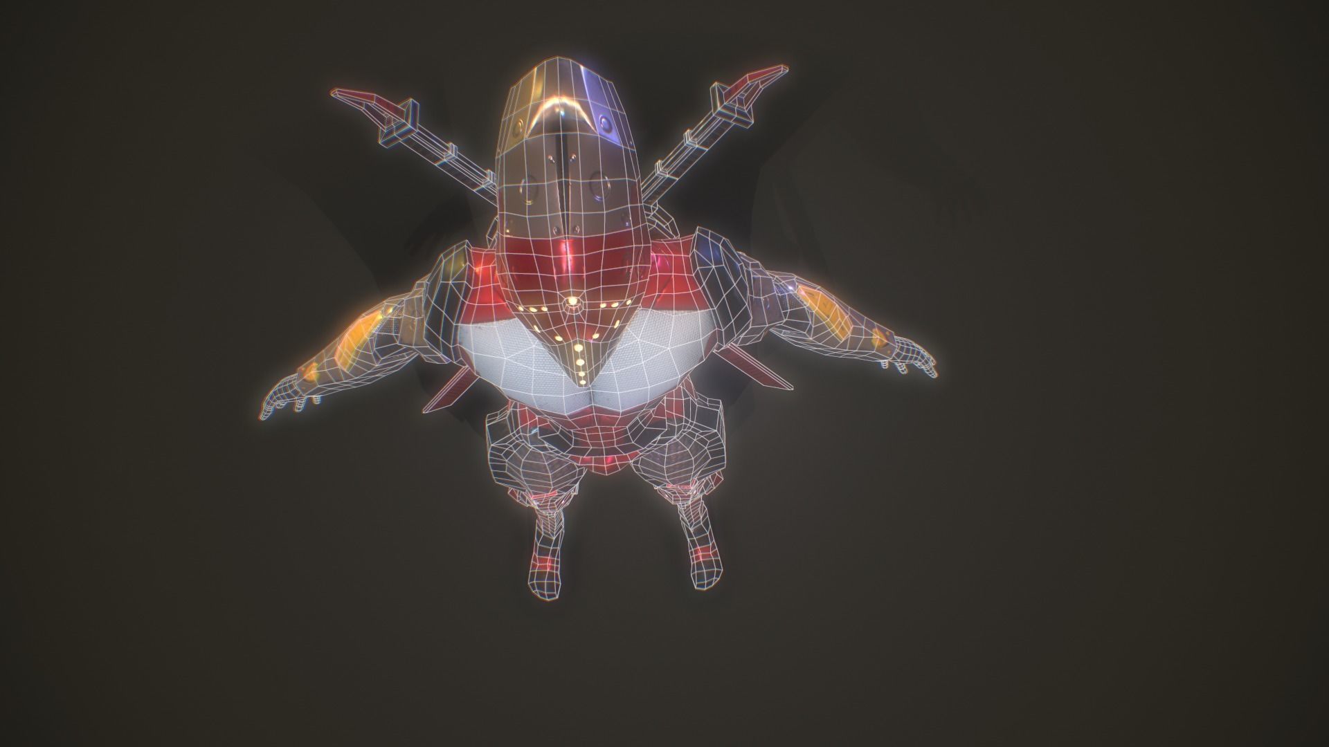 Sci-Fi Armored Warrior Low-poly 3D model_4