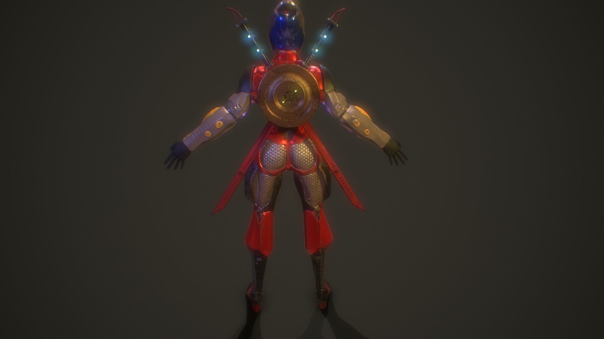 Sci-Fi Armored Warrior Low-poly 3D model_15