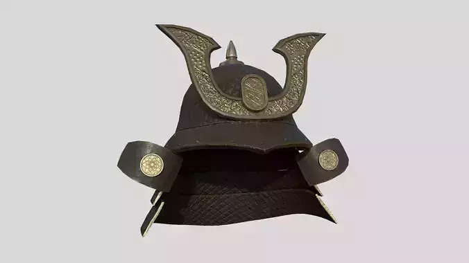 Samurai Helmet 07 Brown - Fantasy Character Design Low-poly 3D model